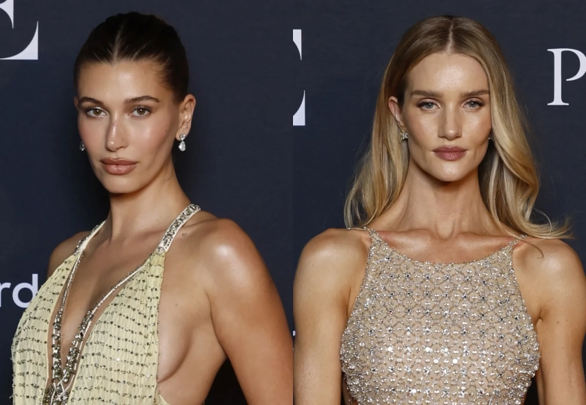 Хейли Бибер (в винтаже), Рози Хантингтон-Уайтли, Джейкоб Элорди и Рита Ора на гала-вечере Vogue